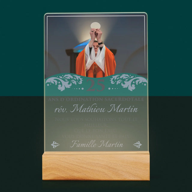 La Photo Et Un Texte: Jubilé De L'Ordination Sacerdotale - Impression Sur Verre Acrylique