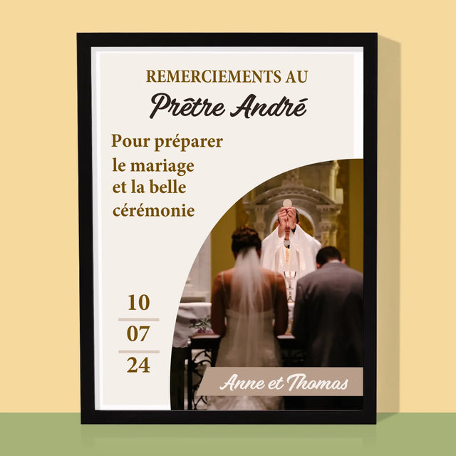 La Photo Et Un Texte: Remerciements Au Prêtre Mariage - Impression Encadrée 30X40