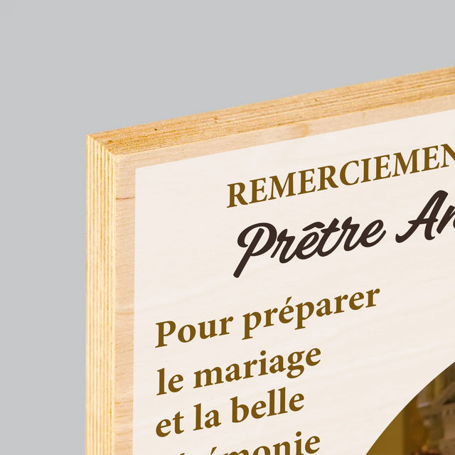 La Photo Et Un Texte: Remerciements Au Prêtre Mariage - Impression Sur Bois