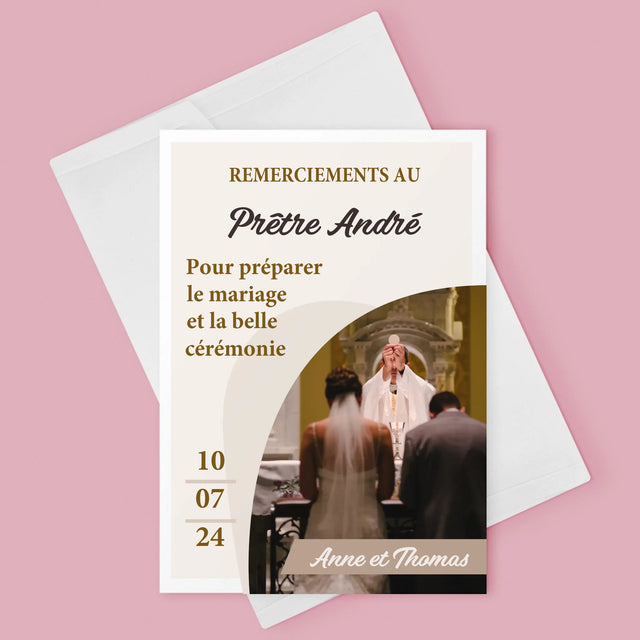 La Photo Et Un Texte: Remerciements Au Prêtre Mariage - Carte De Vœux