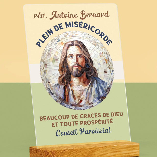 Le Prénom Et Un Texte: Un Prêtre Plein De Miséricorde - Impression Sur Verre Acrylique