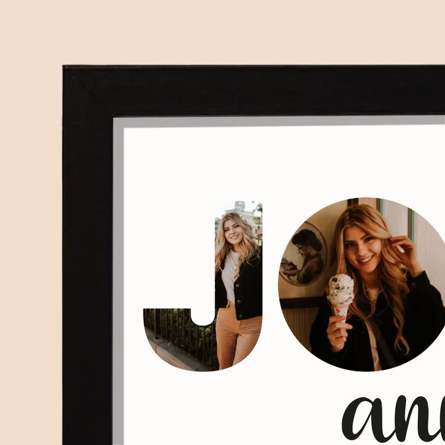 Collage Photo De Lettre: Cent Ans De Tes Photos - Impression Encadrée 20X40