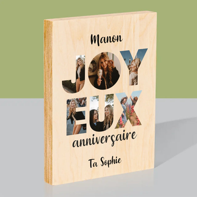 Collage Photo De Lettre: Cent Ans De Tes Photos - Impression Sur Bois