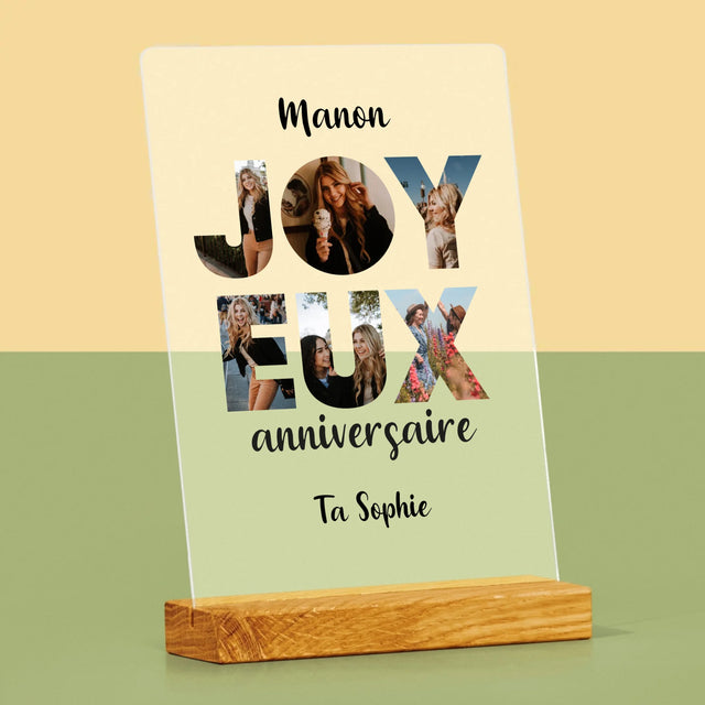 Collage Photo De Lettre: Cent Ans De Tes Photos - Impression Sur Verre Acrylique