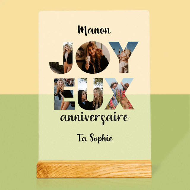 Collage Photo De Lettre: Cent Ans De Tes Photos - Impression Sur Verre Acrylique