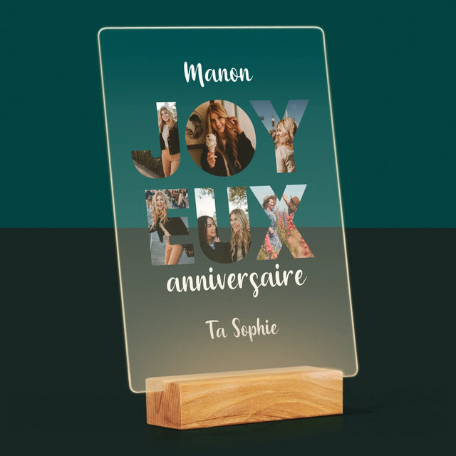 Collage Photo De Lettre: Cent Ans De Tes Photos - Impression Sur Verre Acrylique