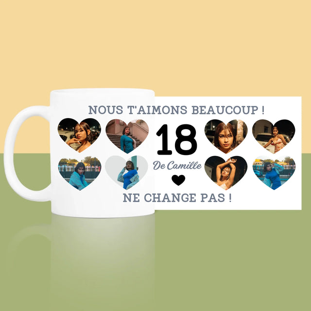 Le Collage Photo: 18 Cœurs - Le Mug