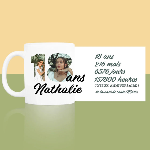 Collage Photo De Lettre: 18 Ans Compte À Rebours - Le Mug