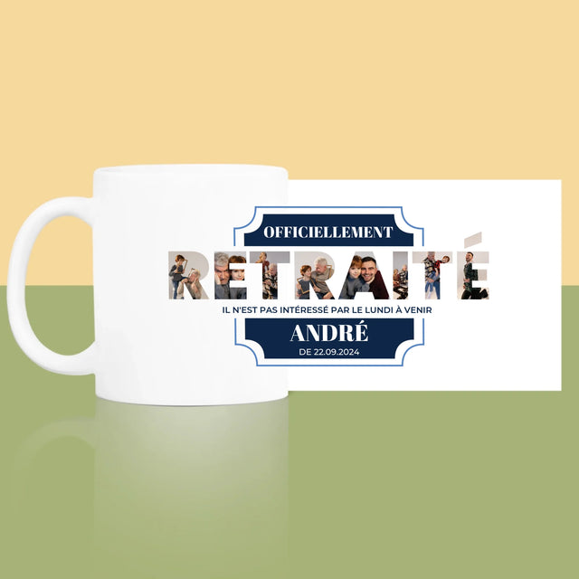 Collage Photo De Lettre: Officiellement Retraité - Le Mug
