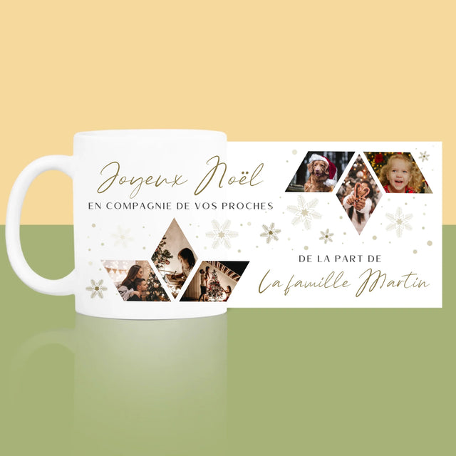 Le Collage Photo: Joyeux Noël Flocon De Neige - Le Mug