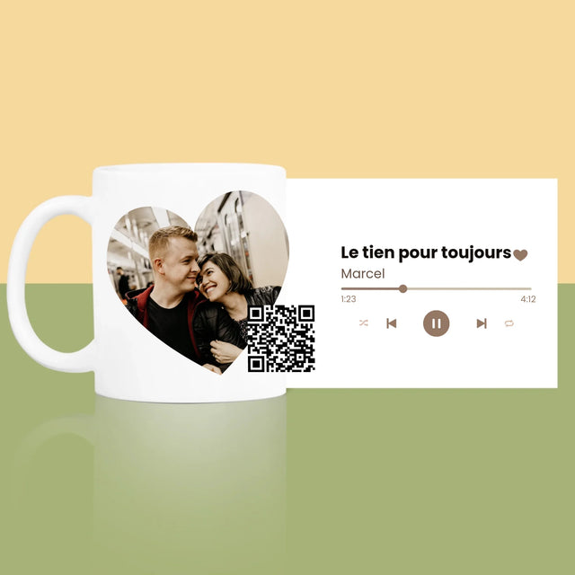 La Photo Et Un Texte: Notre Chanson Cœur Code Qr - Le Mug