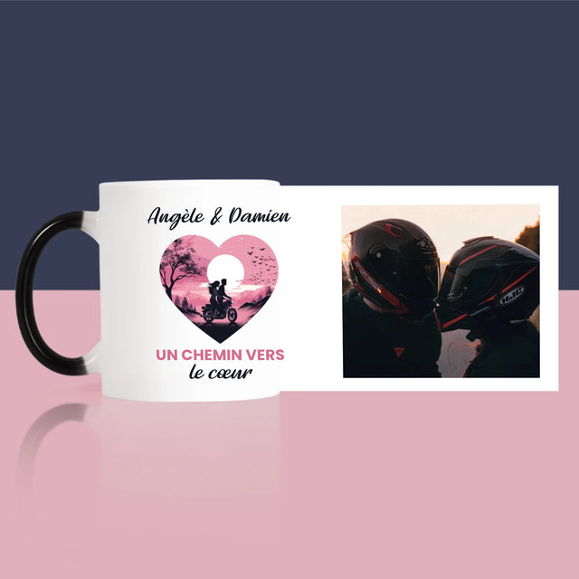 Le Collage Photo: Un Chemin Vers Le Cœur  - Le Mug