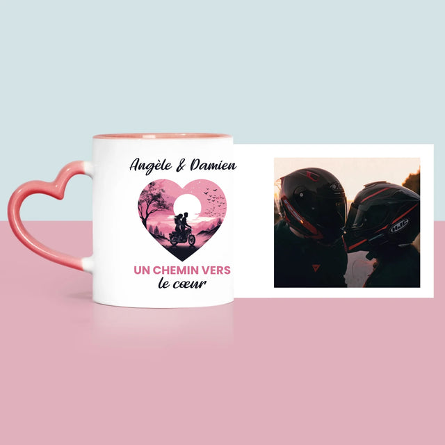 Le Collage Photo: Un Chemin Vers Le Cœur  - Le Mug