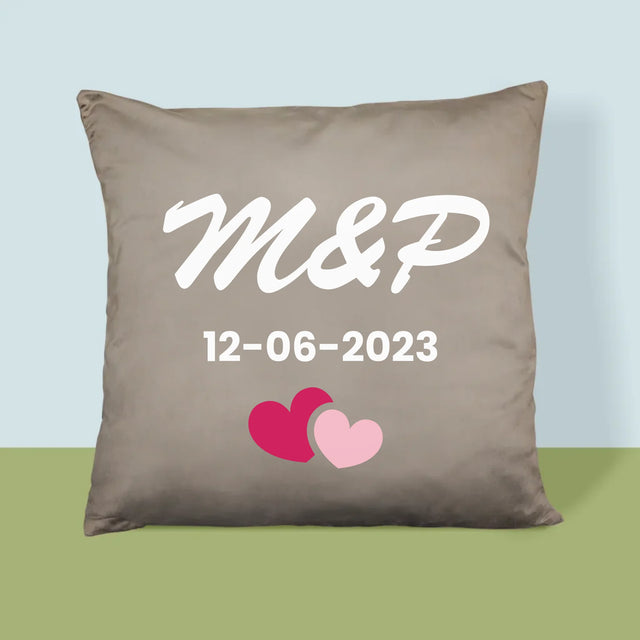 Le Monogramme: Initiales, Les Cœurs - Coussin 