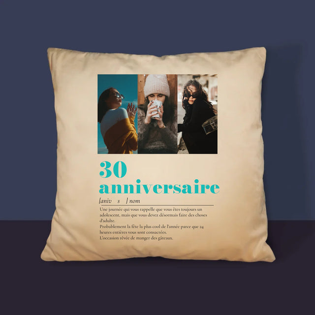 Le Collage Photo: 30E Anniversaire, Définition - Coussin 
