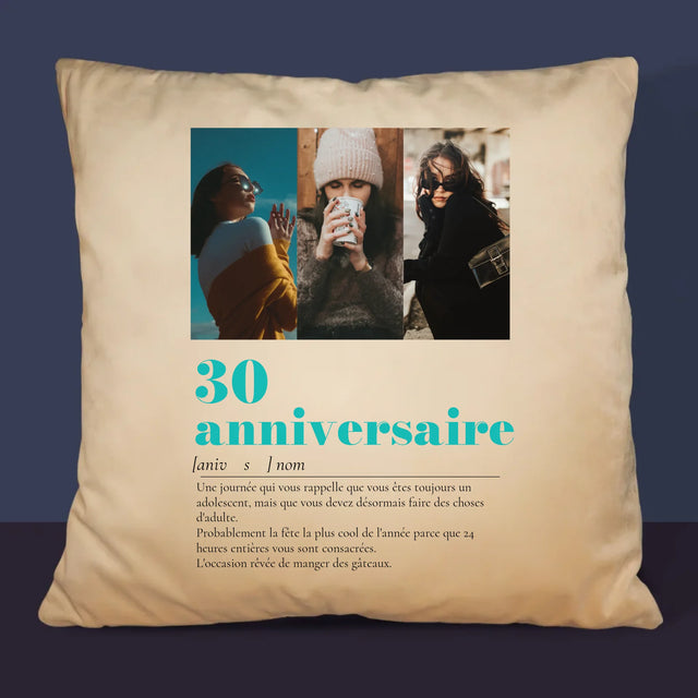 Le Collage Photo: 30E Anniversaire, Définition - Coussin 