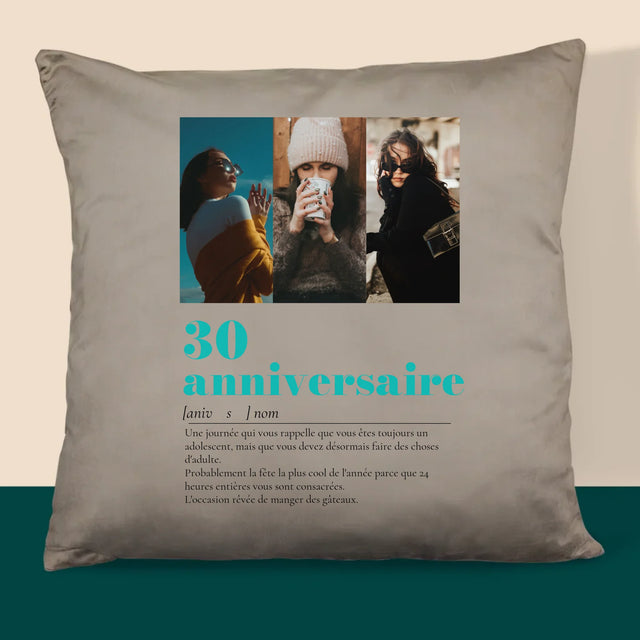 Le Collage Photo: 30E Anniversaire, Définition - Coussin 