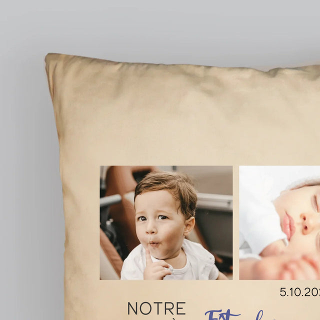 Le Collage Photo: La Première Fête Des Grand-Pères - Coussin 