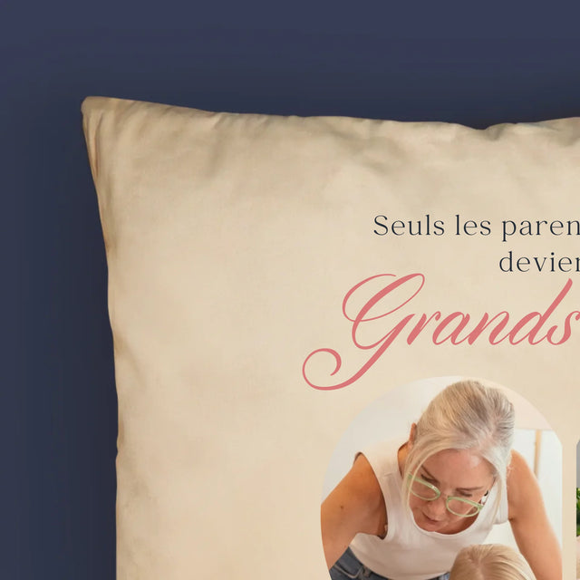 Le Collage Photo: Les Parents Formidables Deviennent Grands-Parents - Coussin 