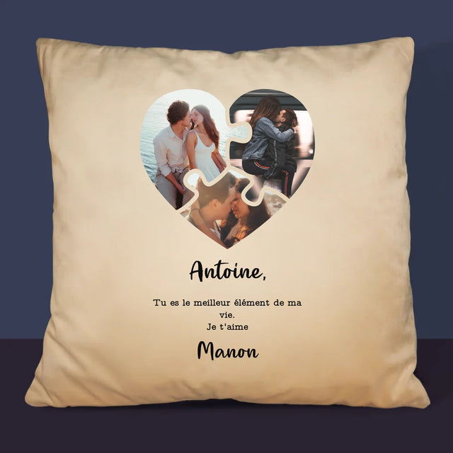Le Collage Photo: Puzzle De La Saint-Valentin - Coussin 