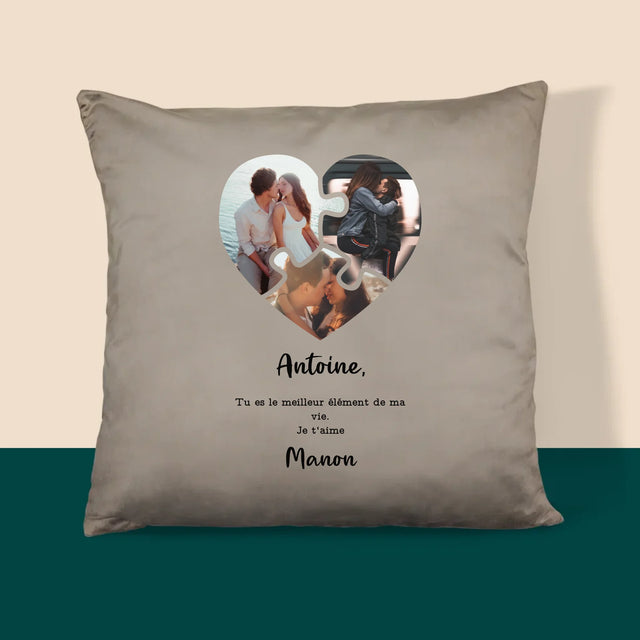 Le Collage Photo: Puzzle De La Saint-Valentin - Coussin 