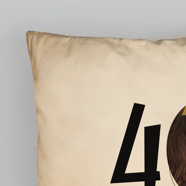 La Photo Et Un Texte: Chapeau Le 40E Anniversaire - Coussin 