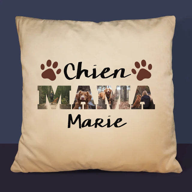 Collage Photo De Lettre: Chien Maman De Vos Photos - Coussin 