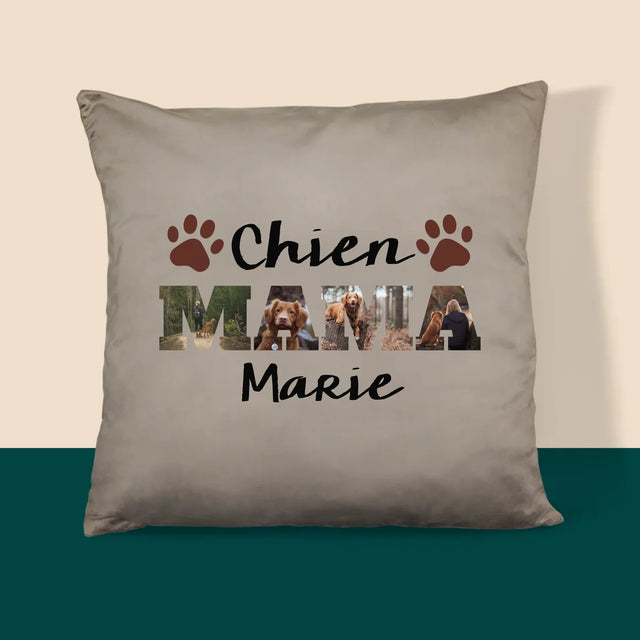 Collage Photo De Lettre: Chien Maman De Vos Photos - Coussin 