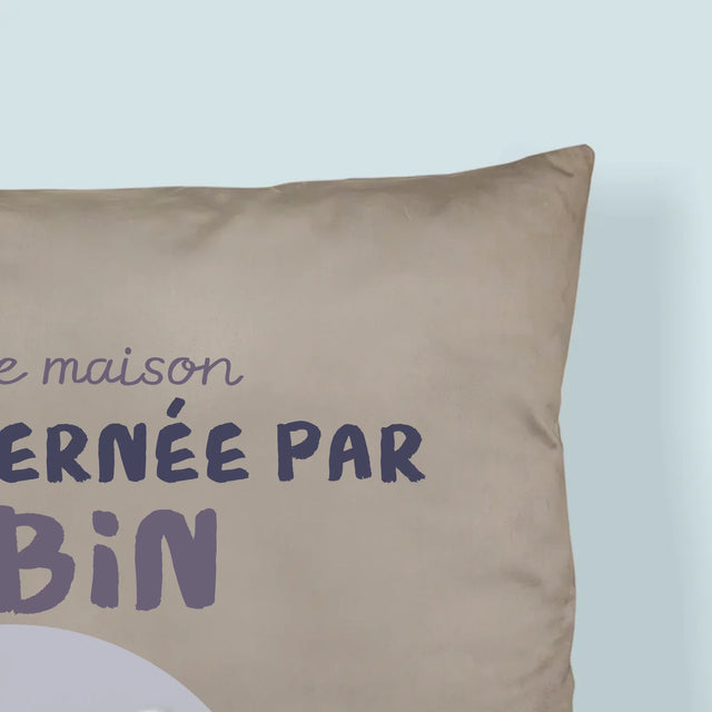 La Photo Et Un Texte: Cette Maison Est Gouvernée Par L'Animal - Coussin 