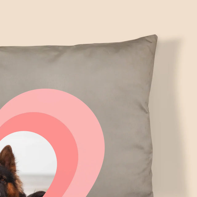 La Photo Et Un Texte: Photo De L'Animal Dans Le Cœur  - Coussin 