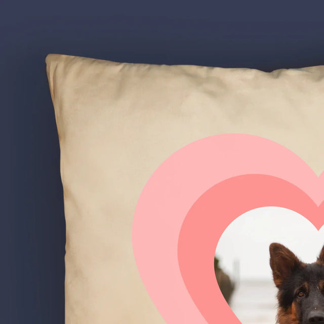 La Photo Et Un Texte: Photo De L'Animal Dans Le Cœur  - Coussin 