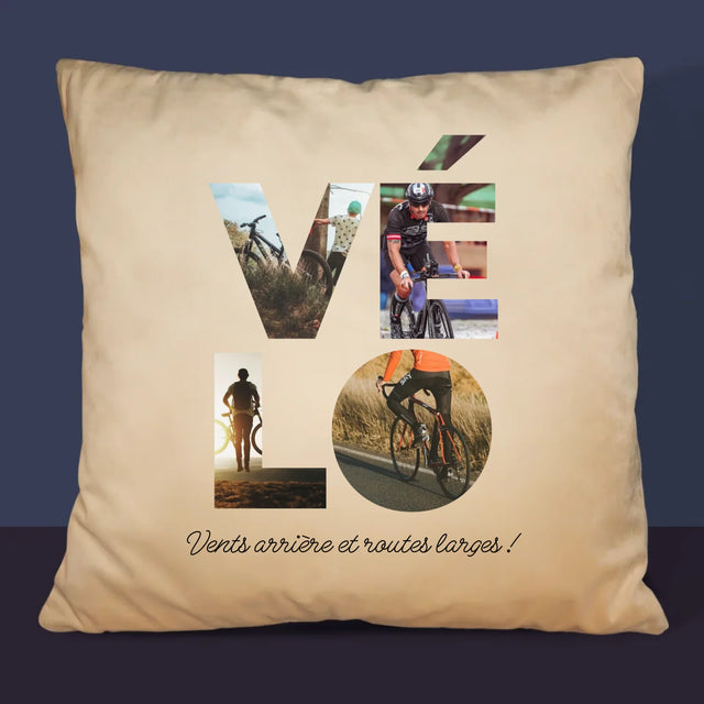 Collage Photo De Lettre: Vélo - Coussin 