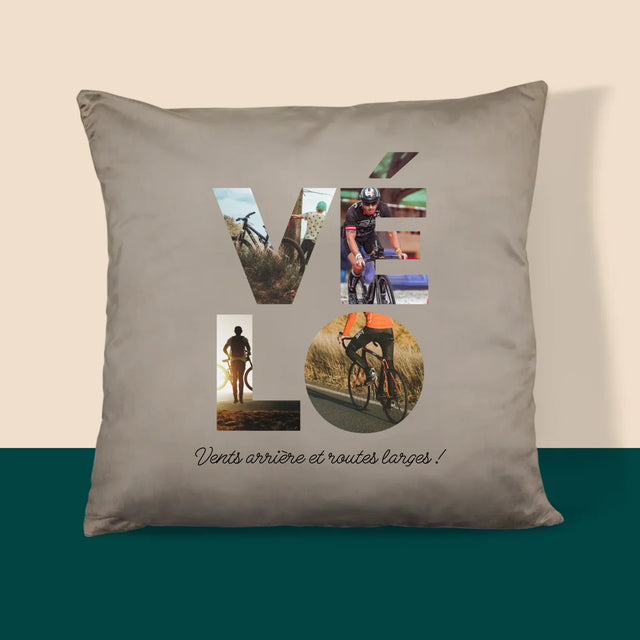 Collage Photo De Lettre: Vélo - Coussin 