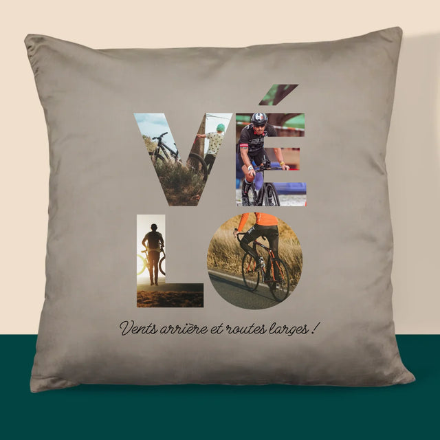 Collage Photo De Lettre: Vélo - Coussin 