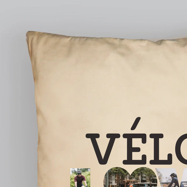 Collage Photo De Lettre: Vélo Lover - Coussin 