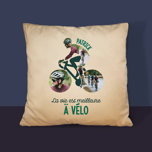 Forme Des Photos: La Vie Est Meilleure À Vélo - Coussin 