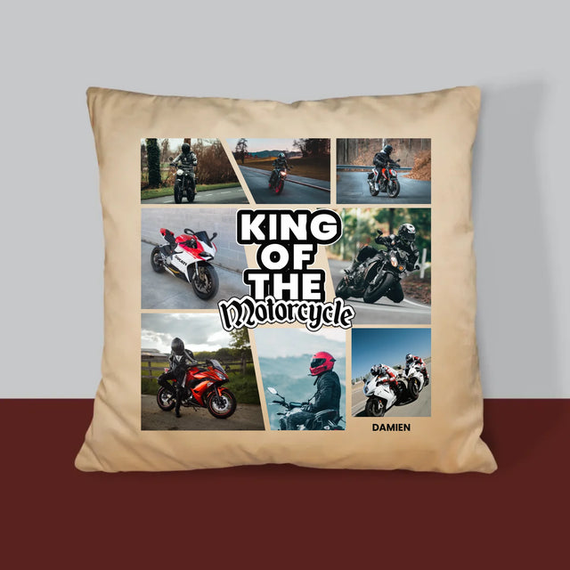 Le Collage Photo: King Of The Motorcycle - Coussin 