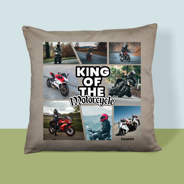 Le Collage Photo: King Of The Motorcycle - Coussin 