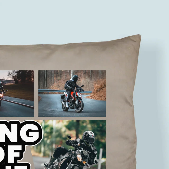 Le Collage Photo: King Of The Motorcycle - Coussin 
