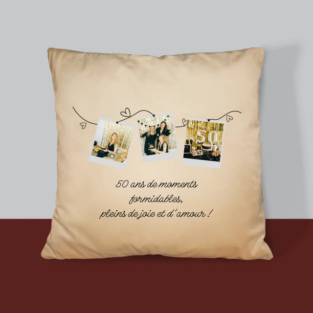 Le Collage Photo: 50 Ans De Moments Formidables - Coussin 
