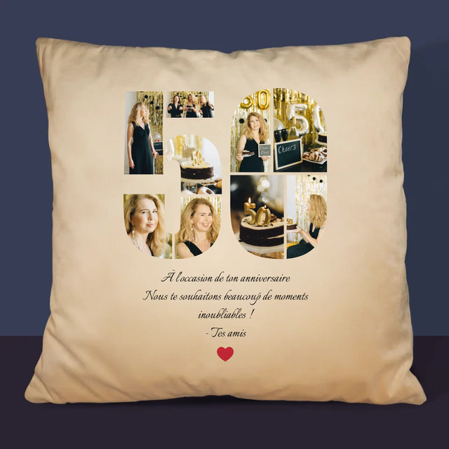 Forme Des Photos: 50 Anniversaire Vœux - Coussin 