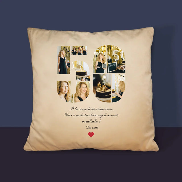 Forme Des Photos: 50 Anniversaire Vœux - Coussin 