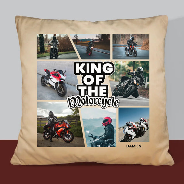 Le Collage Photo: King Of The Motorcycle - Coussin 