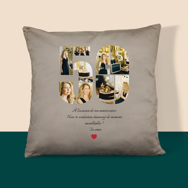 Forme Des Photos: 50 Anniversaire Vœux - Coussin 