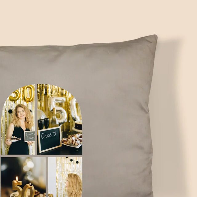 Forme Des Photos: 50 Anniversaire Vœux - Coussin 