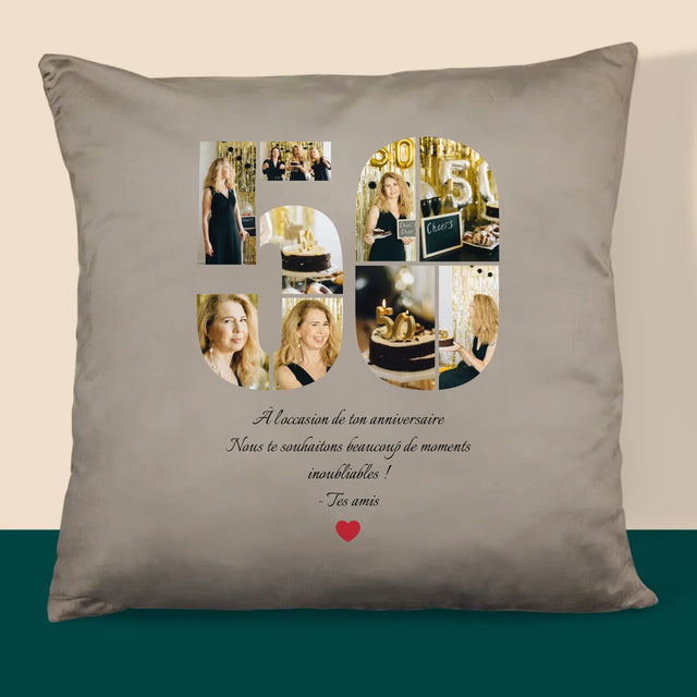 Forme Des Photos: 50 Anniversaire Vœux - Coussin 