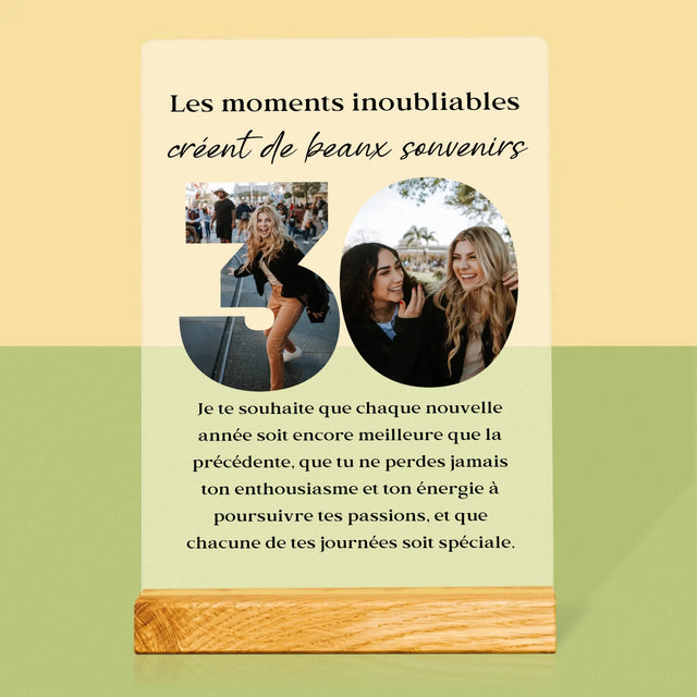 Collage Photo De Lettre: 30 Anniversaire - Impression Sur Verre Acrylique 