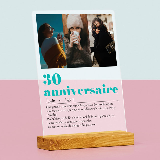 Le Collage Photo: 30E Anniversaire, Définition - Impression Sur Verre Acrylique 