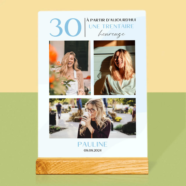 Le Collage Photo: À Partir D'Aujourd'Hui 30 Heureuse - Impression Sur Verre Acrylique 