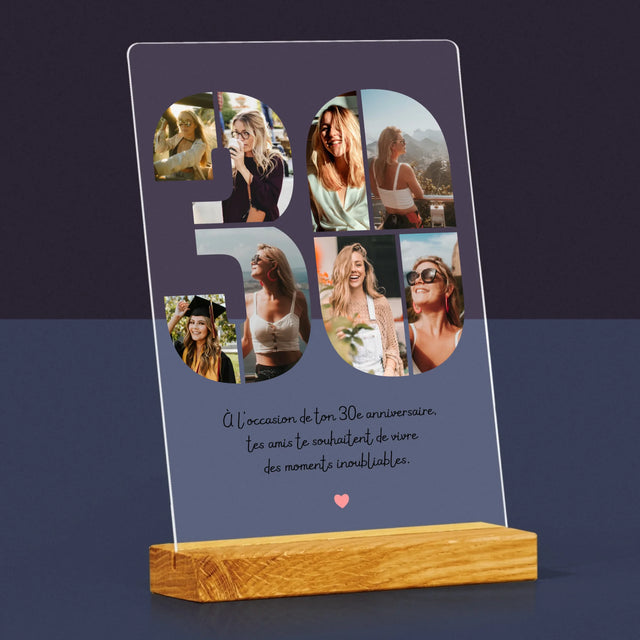 Le Collage Photo: 30E Anniversaire, Vœux - Impression Sur Verre Acrylique 